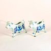 Pair Of Delfts Blauw Cow Creamers 617