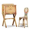 Peter Hunt Folk Art Painted Desk and Chair 