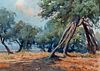 Edoardo Tani (Tivoli 1880-Roma 1948)  - Landscape with olive trees