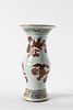 Polychrome porcelain baluster vase with floral motifs, China, Qing period, late 19th century