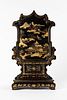 Table screen in lacquered wood and gold decorations, China, Canton 19th century