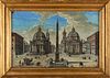 Scuola italiana, secolo XIX - View of Piazza del Popolo in Rome