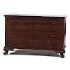Chippendale-Style Four-Drawer Chest in Figured Mahogany 