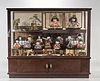 Large Display Case With Numerous Japanese Miniatures