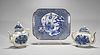 Group of Three Chinese Blue & White Porcelain Pieces