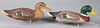 Pair of carved and painted mallard duck decoys