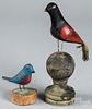 Carved and painted bluebird, 20th c.