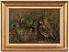 American oil on canvas of two quail, 19th c.
