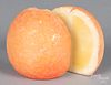 Pair of stone fruit orange bookends