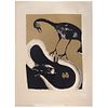 FRANCISCO TOLEDO, Grulla y Serpiente, ca. 1980, Signed, Lithograph without print number, 14 x 10.1" (35.6 x 25.8 cm)