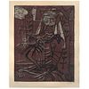 ENRIQUE CLIMENT, Untitled, Signed, Woodcut 21 / 200, 11.4 x 8.9" (29 x 22.7 cm)