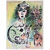 MARC CHAGALL, Le clown fleuri, 1963, Unsigned, Lithograph without print number, 12.5 x 9.4" (32 x 24 cm)