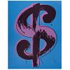 ANDY WARHOL, Dollar Blue, Stamp on back, Serigraphy 334 / 1000, 19.6 x 15.7" (50 x 40 cm), Certificate