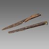 Lot of 2 England, Iron Table Knifes with Wooden handle c.16th centry AD.