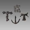 Lot of 4 English Pewter Badge ornaments c.16th cent. 