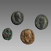 Lot of 4 Ancient Biblical Judaean Bronze Coins Judaea Capta Holy Land.c.1st cent AD. 