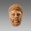 Sumerian Style Stone head of bearded man. 