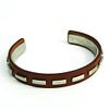 Hermes Leather Bangle Brown,Silver