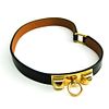 Hermes Micro Reval Medall Double Winding Box Calf Leather Bracelet Black,Brown