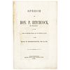 1861 Black History Imprint Speech, Bill to Prevent Giving Aid to Fugitive Slaves