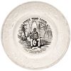 c1852 UNCLE TOMS CABIN; Eva Dressing Uncle Tom Legends Creamware Child Plate