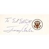 1977 Presidential Seal Card, Inscribed and Signed, To Ed Elliott / Jimmy Carter