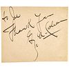 Actor Songwriter GEORGE M. COHAN Signed Note Plus Playwright SIDNEY KINGSLEY