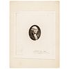 Smillie Signed Engraved George Washington Oval Portrait Die Sunk Proof Vignette