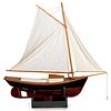 A Carved and Painted Wood Ship Model