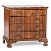 A Queen Anne Style Serpentine Front Carved Pine Chest of Drawers