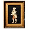 An American Fabric, Paper and Brass Three Dimensional Full Length Profile Portrait of George Washington