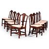 A Matched Set of Eight Federal Carved Cherrywood Dining Chairs, manner of Elijah Booth, Woodbury, Connecticut, Circa 1790