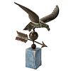 A Molded Copper and Cast Zinc Eagle Weathervane, Likely New England