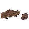Two Wooden Boat Toys, Including a Providence Lithograph-Decorated Pull Toy by W. S. Reed