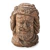 A Large Carved Wood Bust of a Sailor or Dock Worker