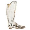 An A.E. Vanstone Carved and Painted Wood Boot Advertising Sign