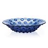 LALIQUE "Plumes de Paon" bowl, blue glass