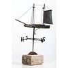 An Assembled Metal and Wood Ship Weathervane