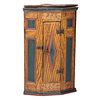 A Scandinavian Carved and Paint Decorated Corner Cabinet