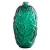 LALIQUE "Ronces" vase, green glass