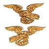 A Pair of Federal Carved and Gilt Pine Eagle Wall Ornaments, Circa 1800