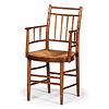 A Bamboo Windsor Armchair with Rush Seat