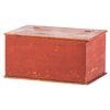 A Red-Painted Pine Document Box