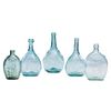 Four Figural Mold Blown Glass Bottles and Flasks