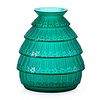 LALIQUE "Ferrières" vase, green glass