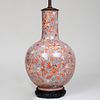 Chinese Style Crackle Glazed Bottle Vase Vase Mounted as Lamp