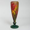 Daum Nancy Etched Cameo Glass Vase