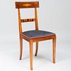 Continental Neoclassical Style Mahogany, Burlwood and Fruitwood Parquetry Side Chair