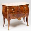 Louis XV Style Gilt-Metal-Mounted Kingwood and Tulipwood Marquetry Commode, Indistinctly Stamped