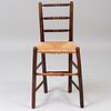 Victorian Oak Spindle Back and Rush Seat Child's Chair